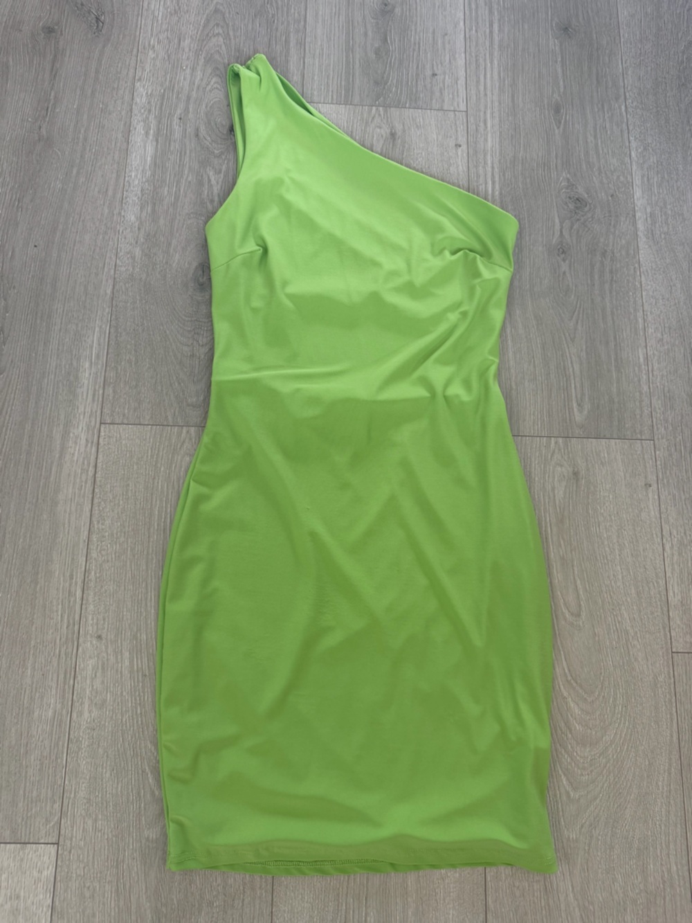 Fashion Nova Neon Green One Strap Bodycon Dress